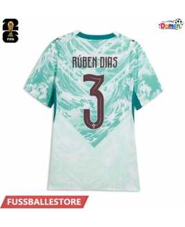 Günstige Portugal Ruben Dias #3 Auswärtstrikot Damen WM 2026 Kurzarm